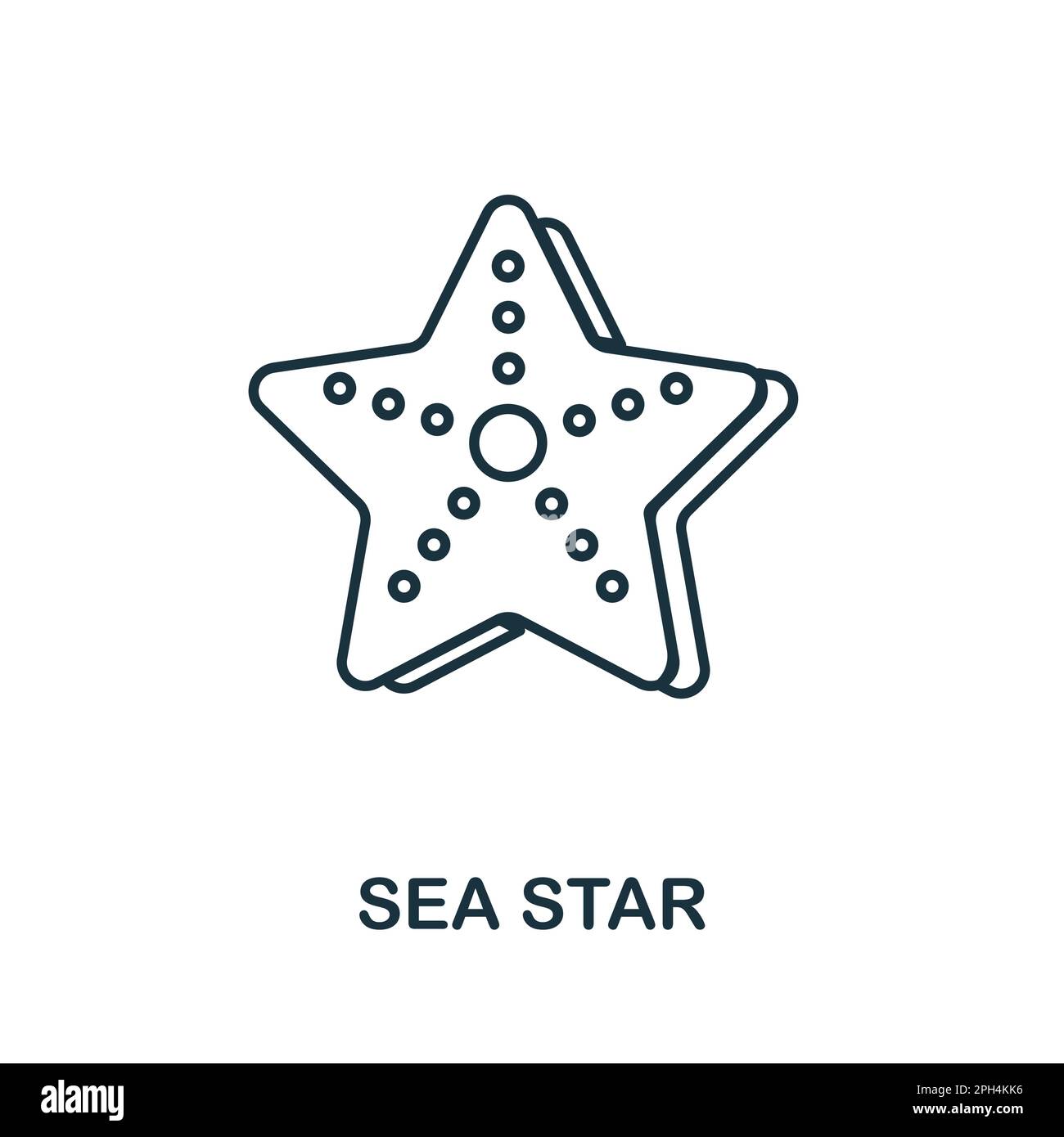 Sea Star line icon. Monochrome simple Sea Star outline icon for templates, web design and infographics Stock Vector