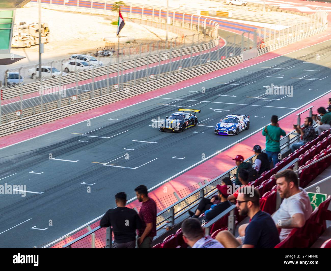 Dubai, UAE - 01.14.2023 - Racing cars on Dubai Autodrome circuit during ...