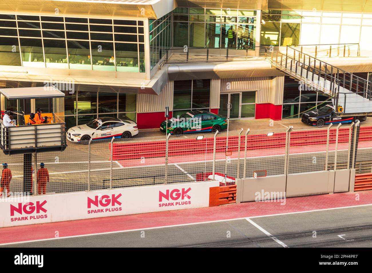 Dubai, UAE 01.14.2023 Racing cars on Dubai Autodrome circuit during