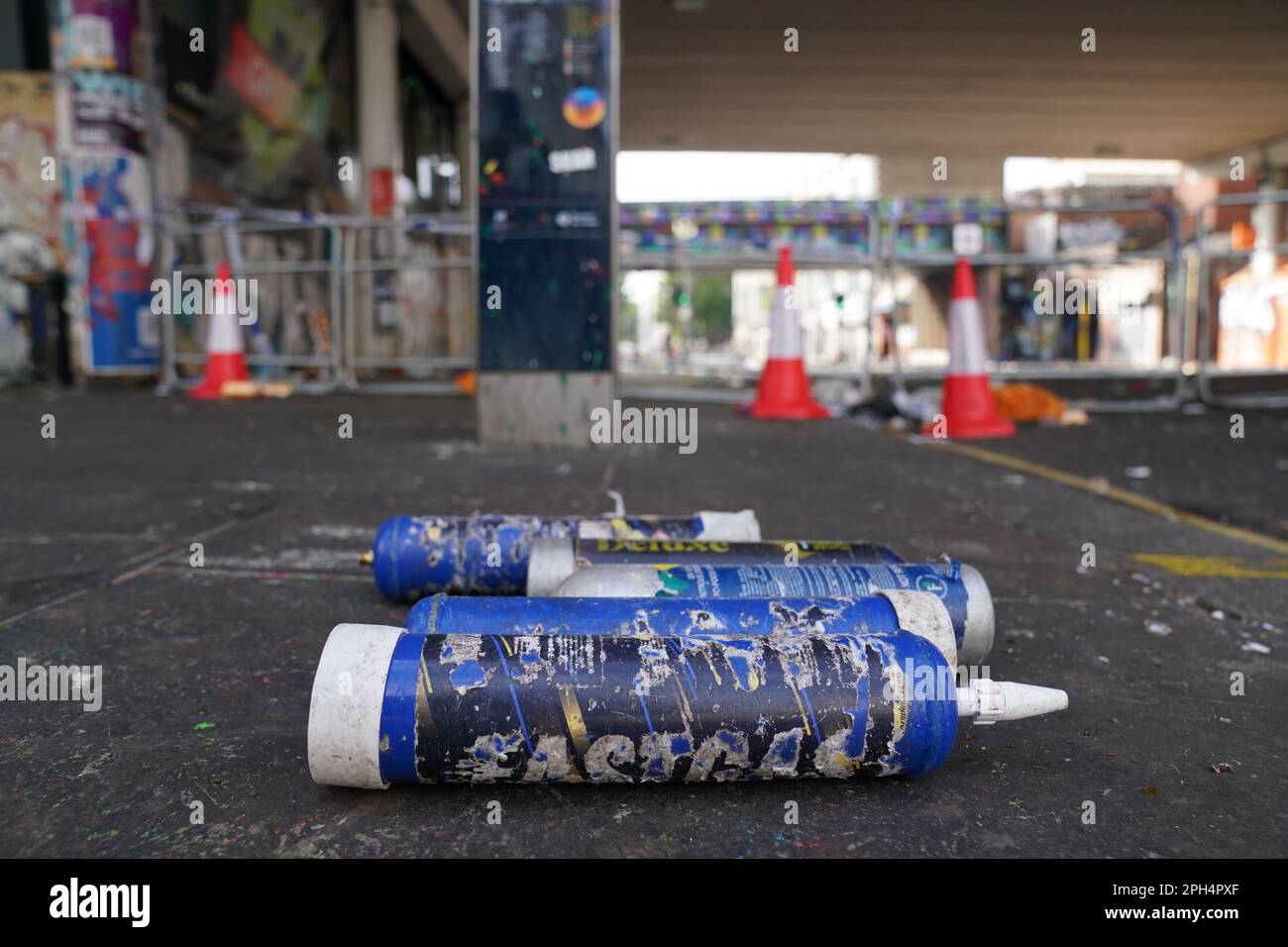 File photo dated 30/08/22 of nitrous oxide gas canisters littering the