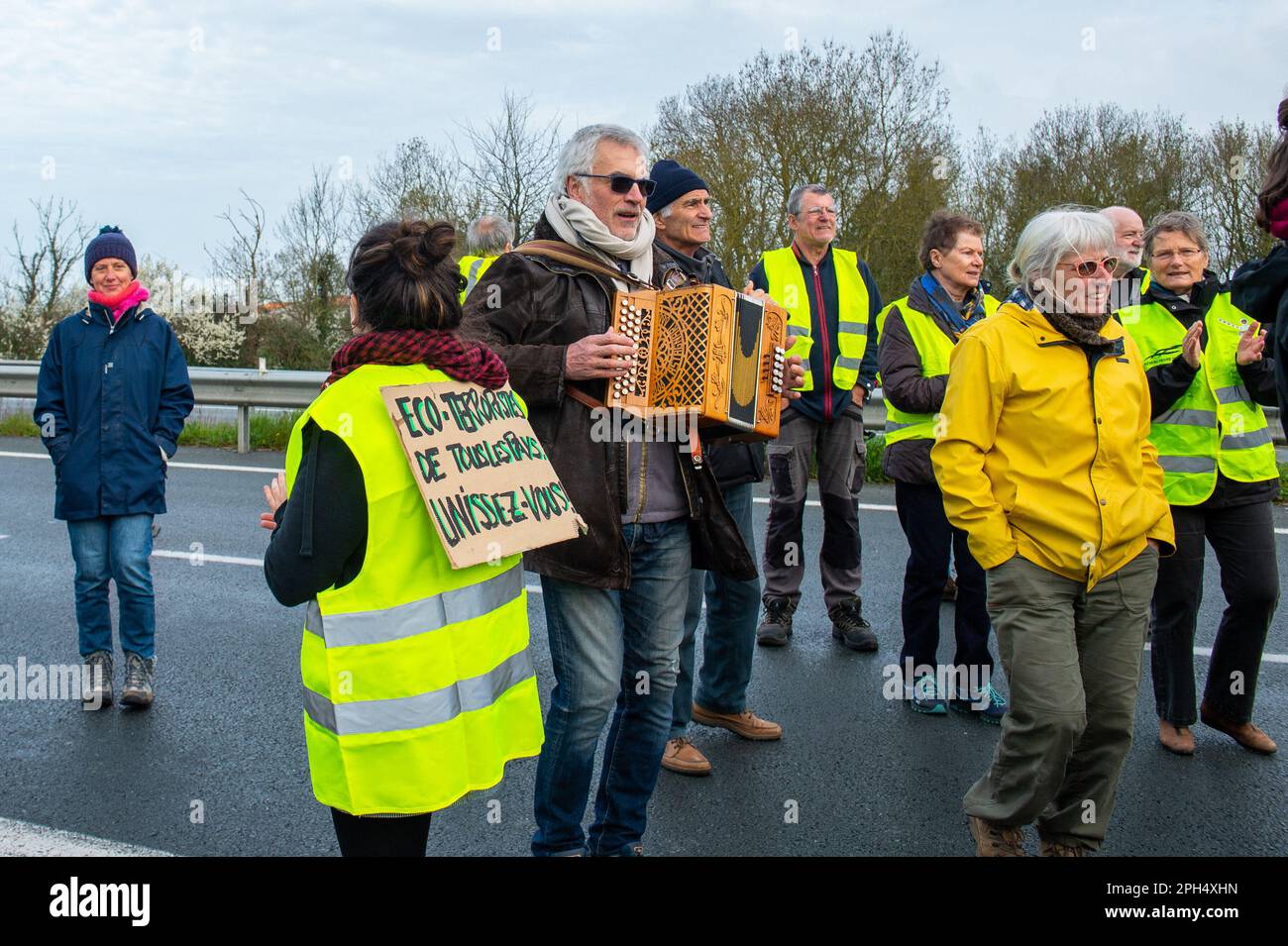 Sainte Soline, France. 25th Mar, 2023. Violent protest against Mega