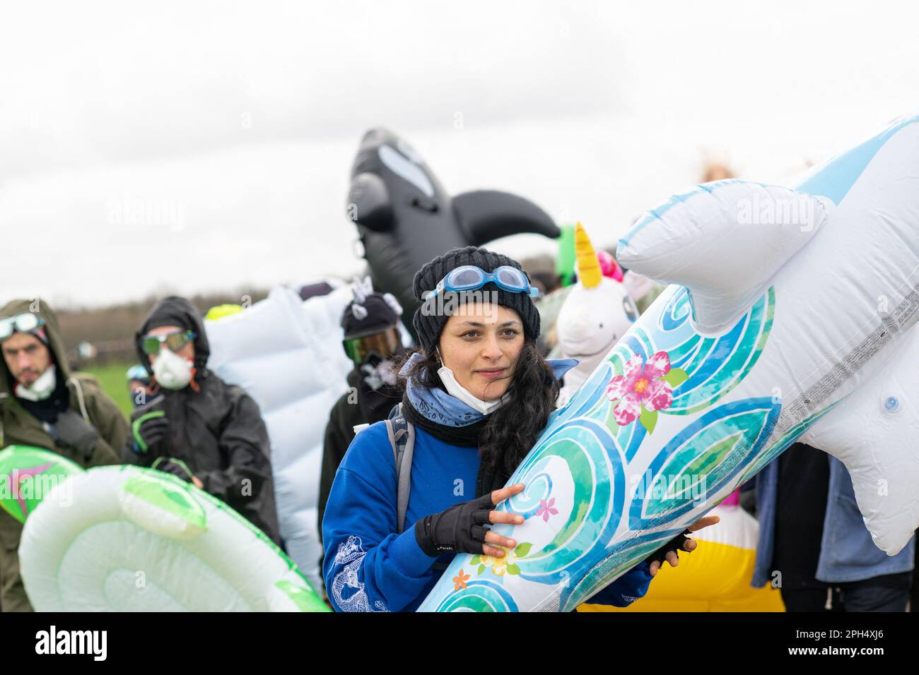 Sainte Soline, France. 25th Mar, 2023. Violent protest against Mega