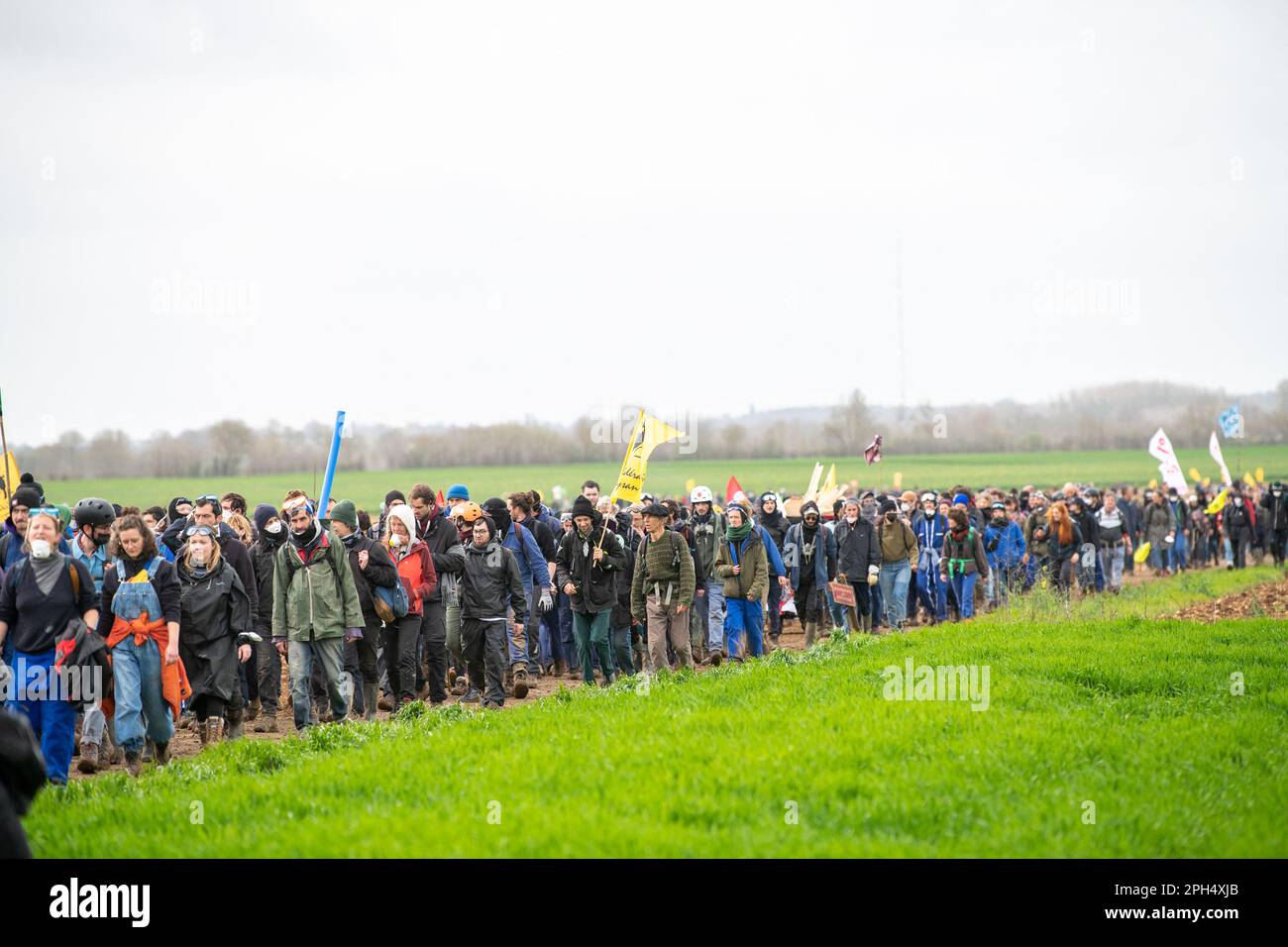 Sainte Soline, France. 25th Mar, 2023. Violent protest against Mega