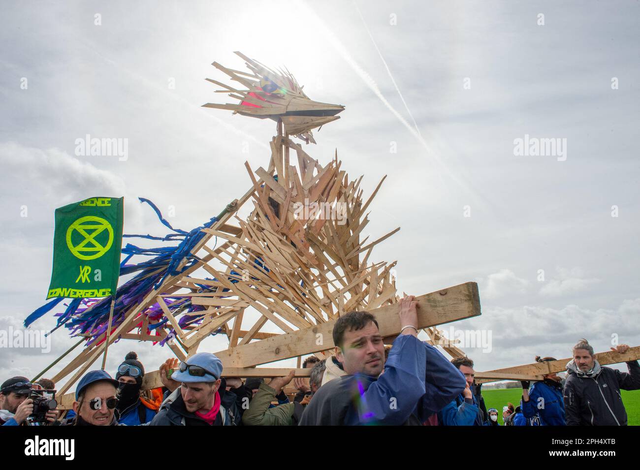 Sainte Soline, France. 25th Mar, 2023. Violent protest against Mega
