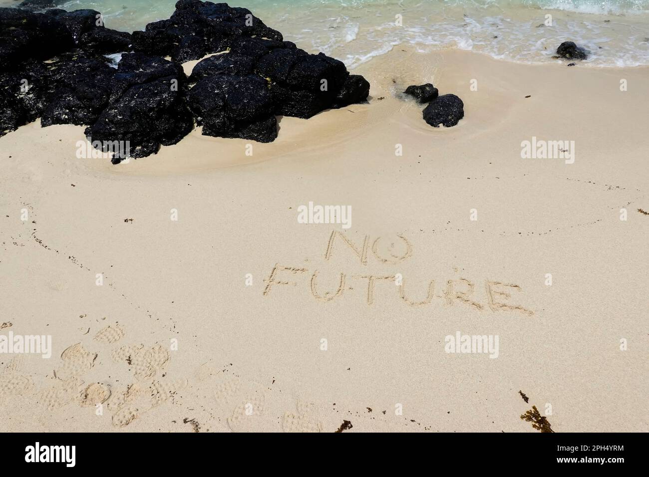 Handwriting 'No Future', Mauritius Stock Photo