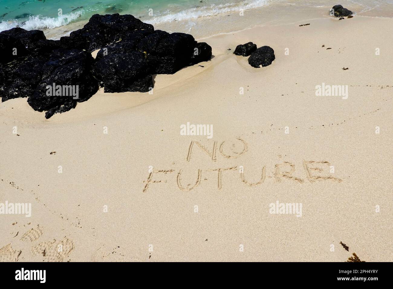 Handwriting 'No Future', Mauritius Stock Photo