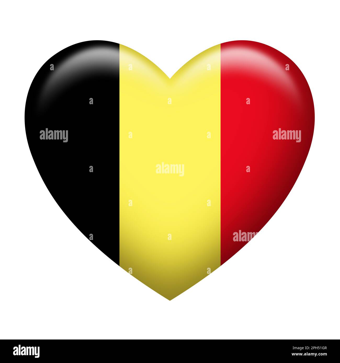 Heart shape of Belgium flag isolated on white Stock Photo - Alamy