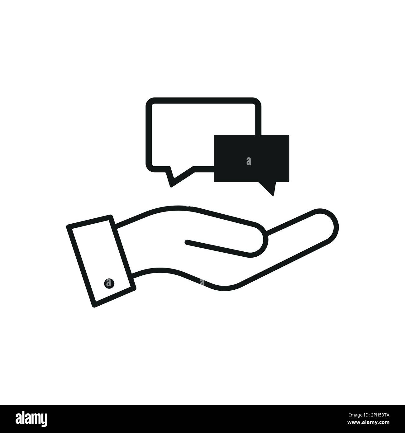 Support, present and charity concept. Modern vector sign drawn with ...