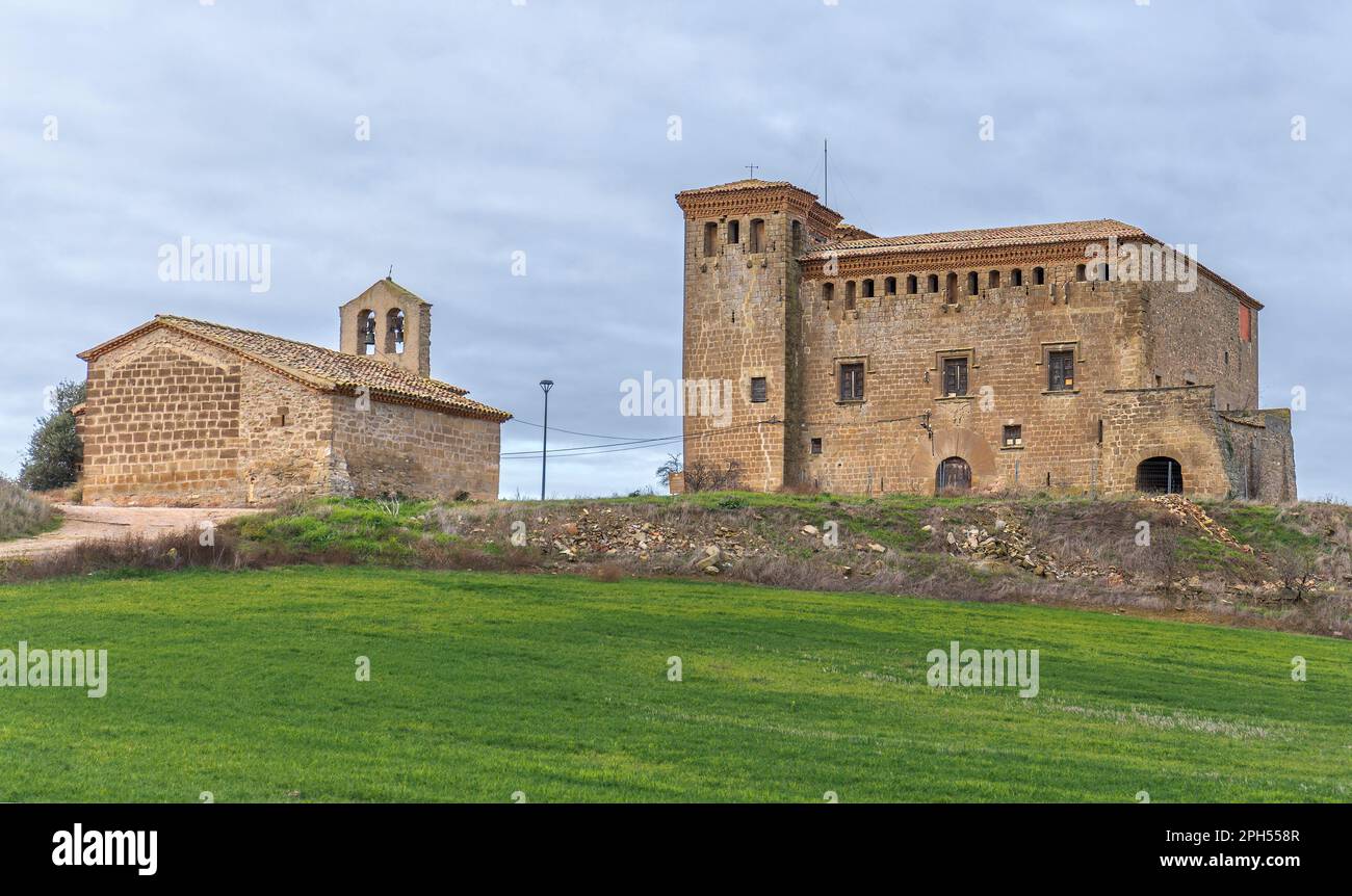Montcortes Castle in La Segarra, Catalonia Stock Photo
