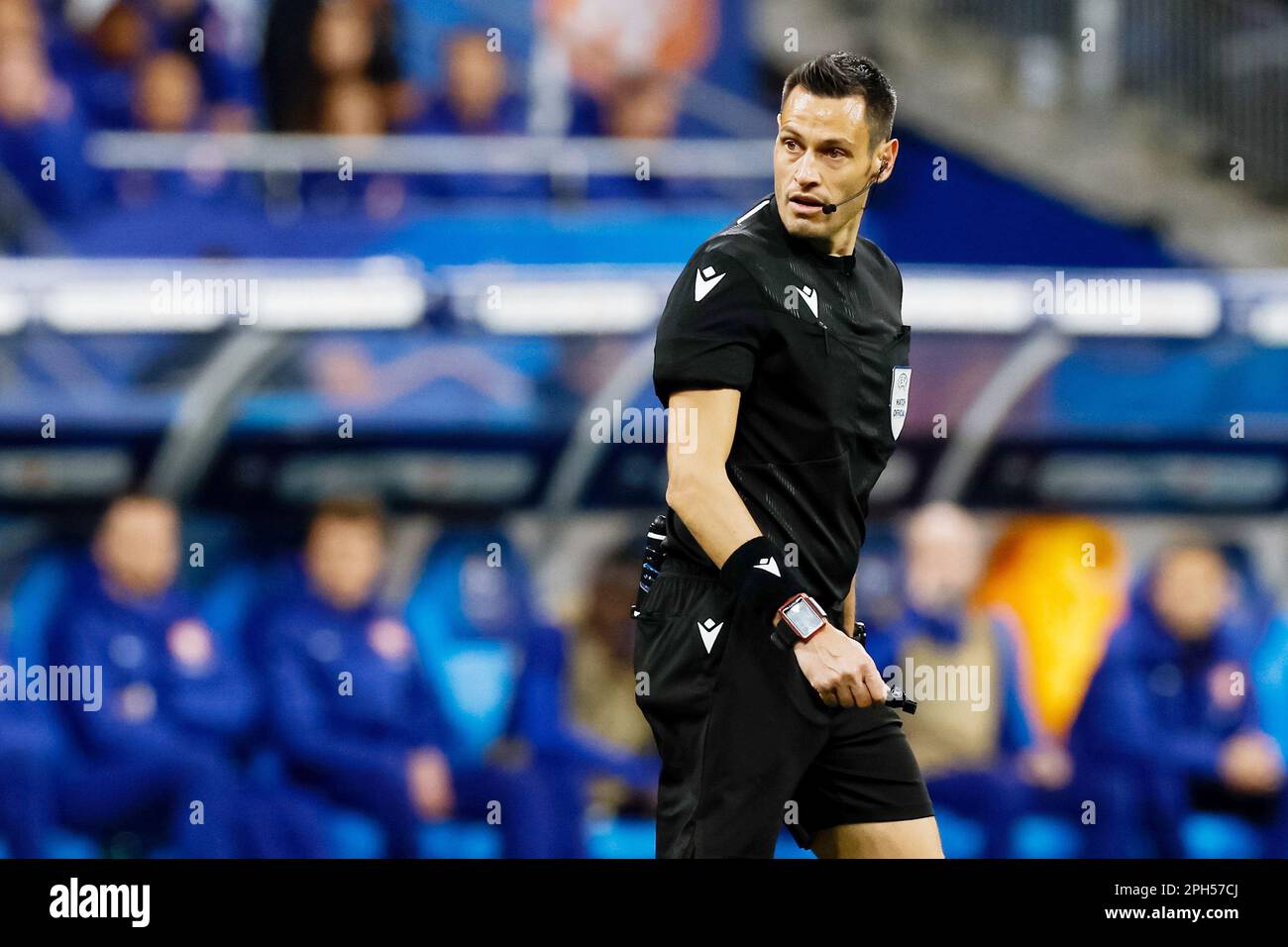 Referee Maurizio Mariani during the UEFA Euro 2024, European Qualifiers