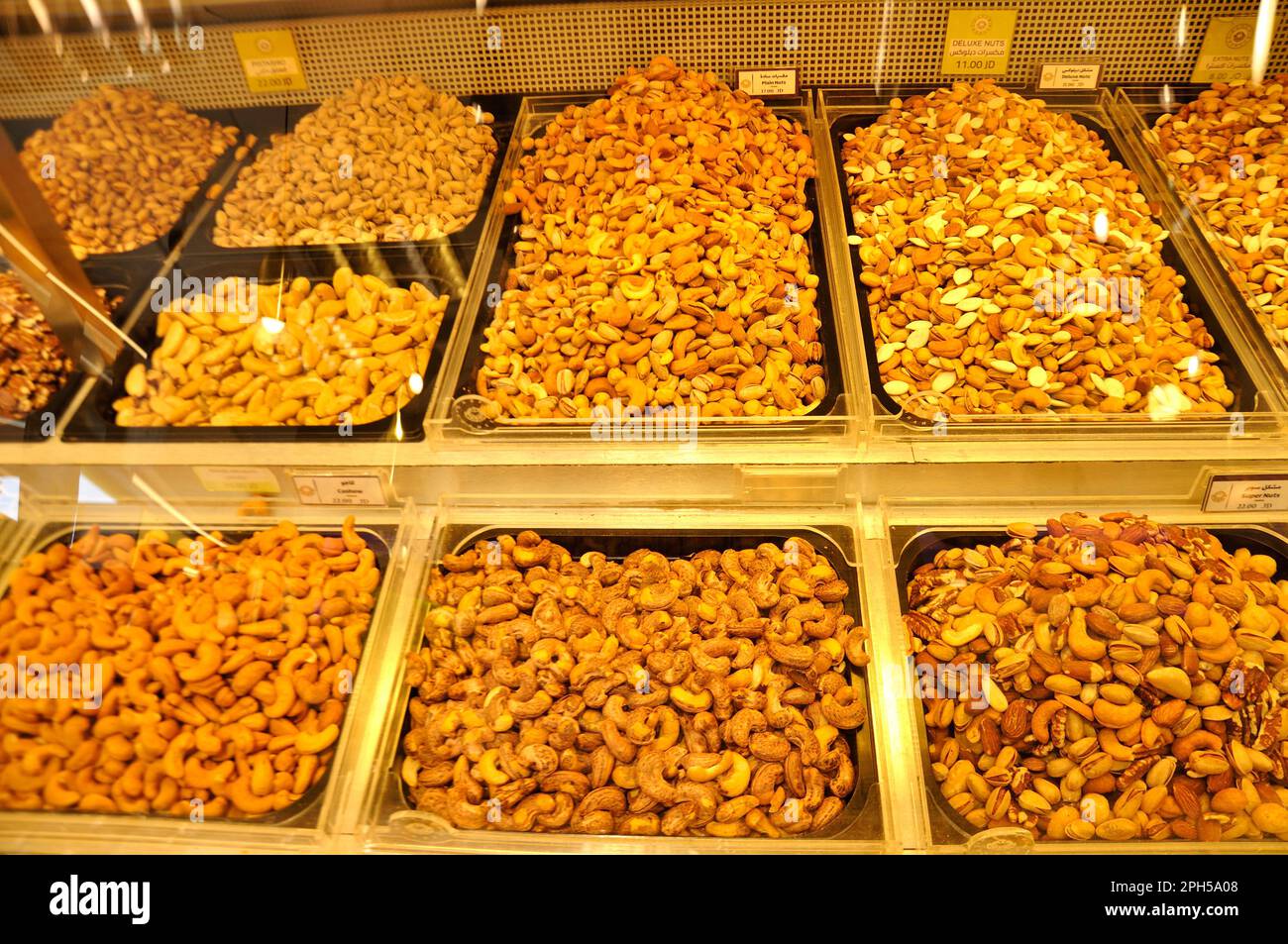 Elegant shop selling chocolates and nuts, Amman, Jordan Stock Photo Alamy