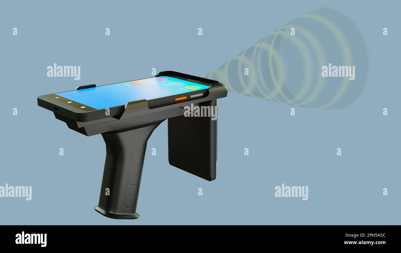 3D Handheld UHF RFID Scanner or RFID Gun scanner Stock Photo Alamy