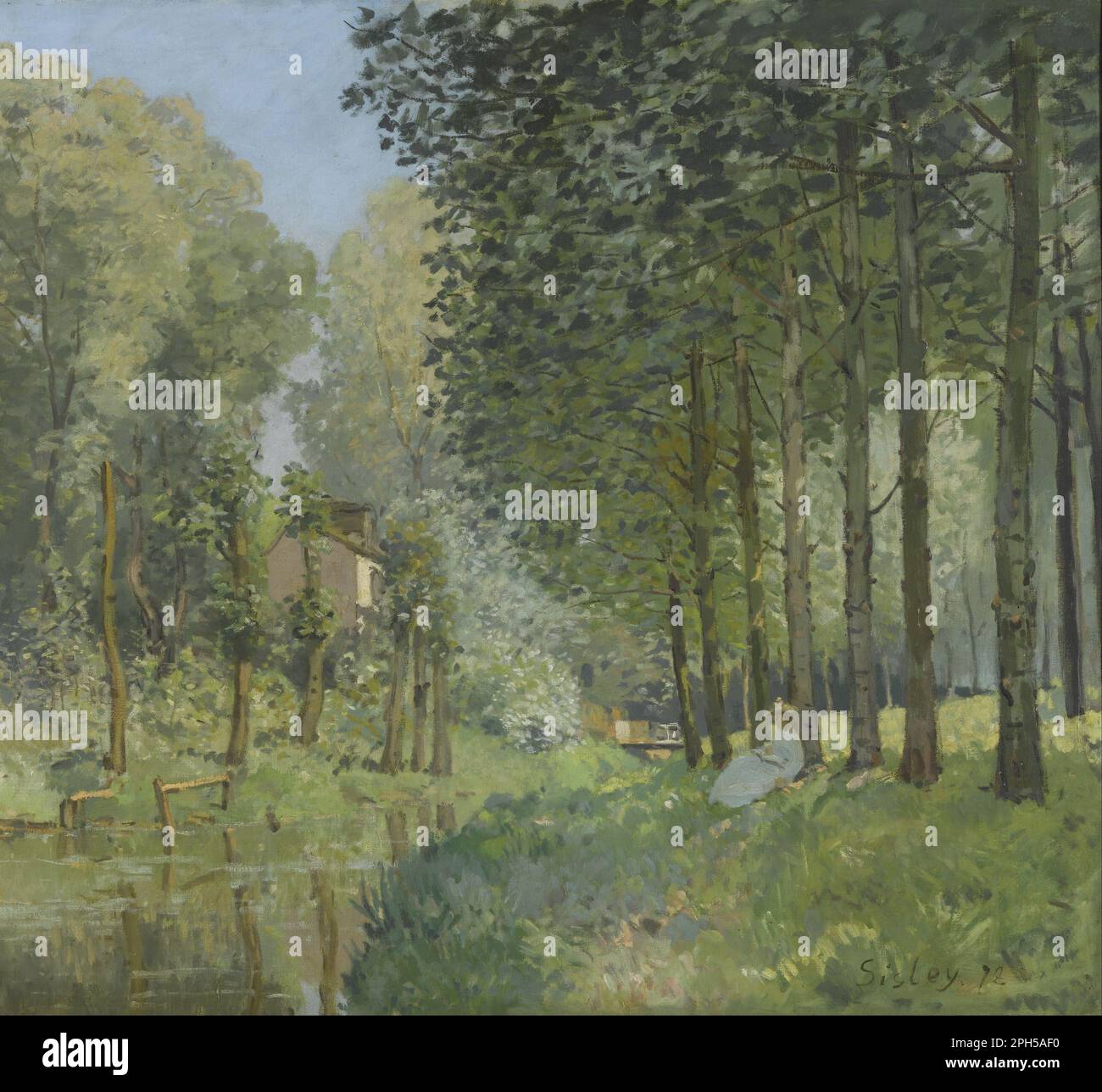 le-repos-au-bord-du-ruisseau-lisi-re-de-bois-1878-by-alfred-sisley