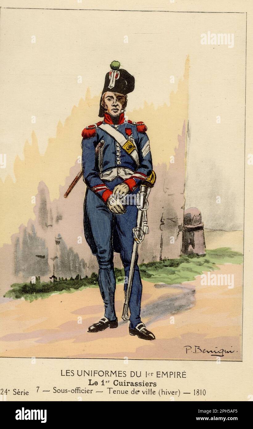 sous-officier du 1er cuirassiers en tenue de ville en 1810 Stock Photo