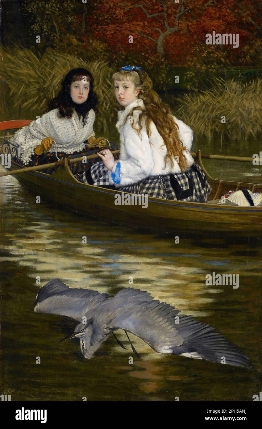 On the Thames A Heron 1866 1877 by James Tissot Stock Photo Alamy