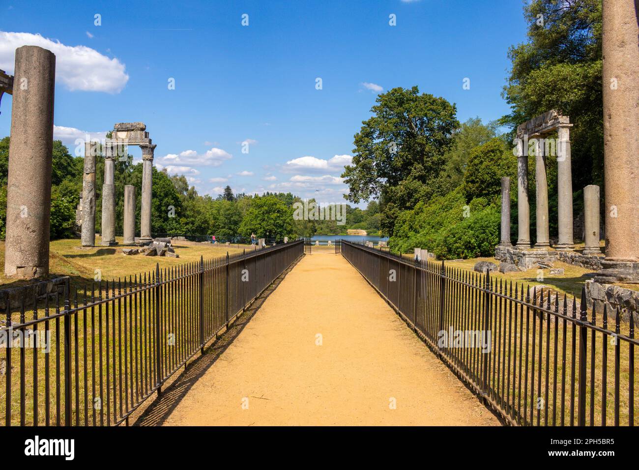 Leptis Magna Roman Ruins, Virginia Water, Surrey, UK Stock Photo