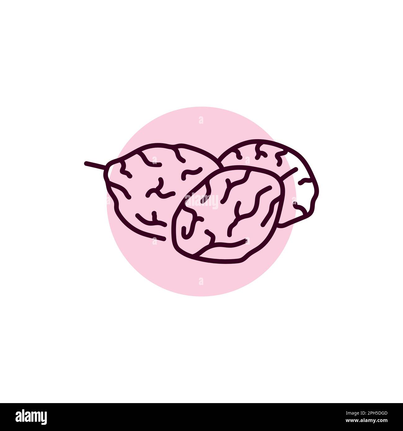 Prunes black line icon. Natural organic super food. Pictogram for web