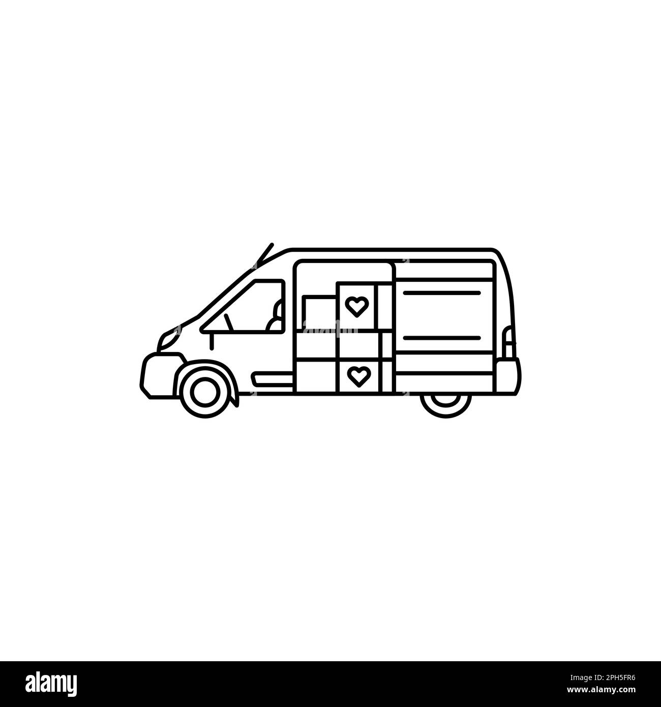 Humanitarian aid black line icon. Pictogram for web page, mobile app 