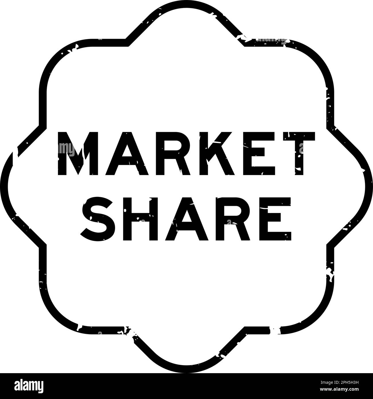 Grunge black market share word rubber seal stamp on wthie background Stock Vector