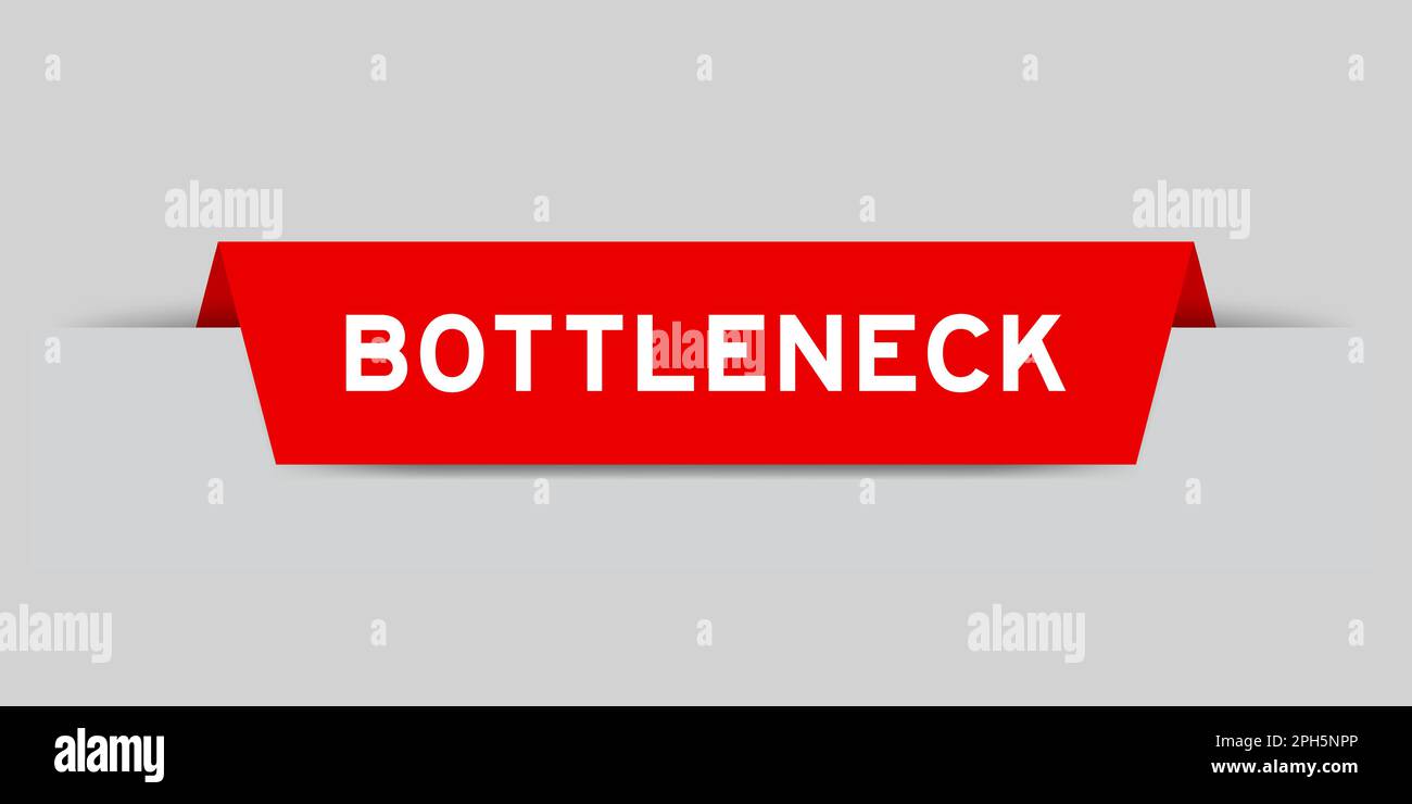 Red color inserted label with word bottleneck on gray background Stock Vector