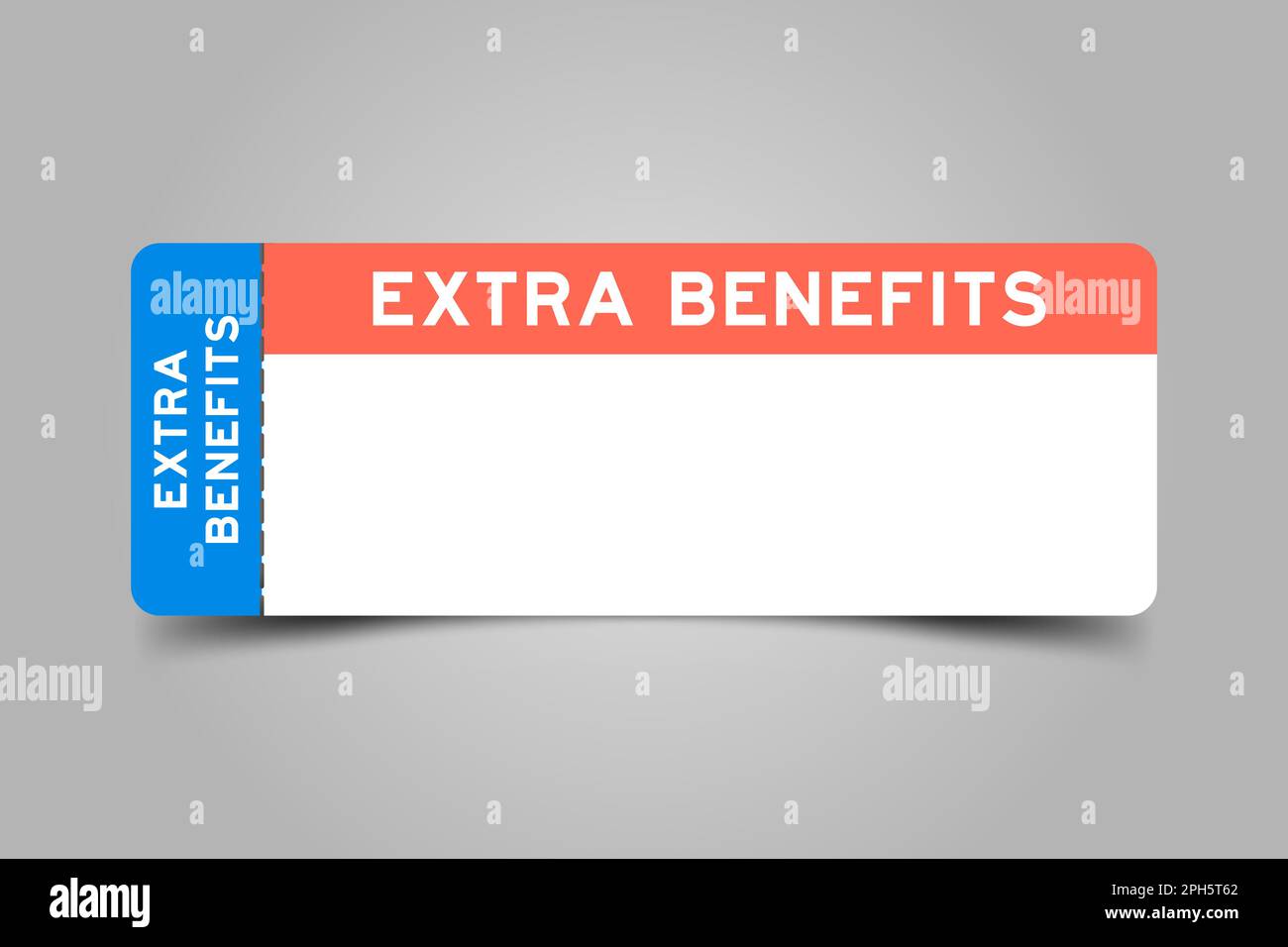 Blue and orange color ticket with word extra benefits and white copy space Stock Vector