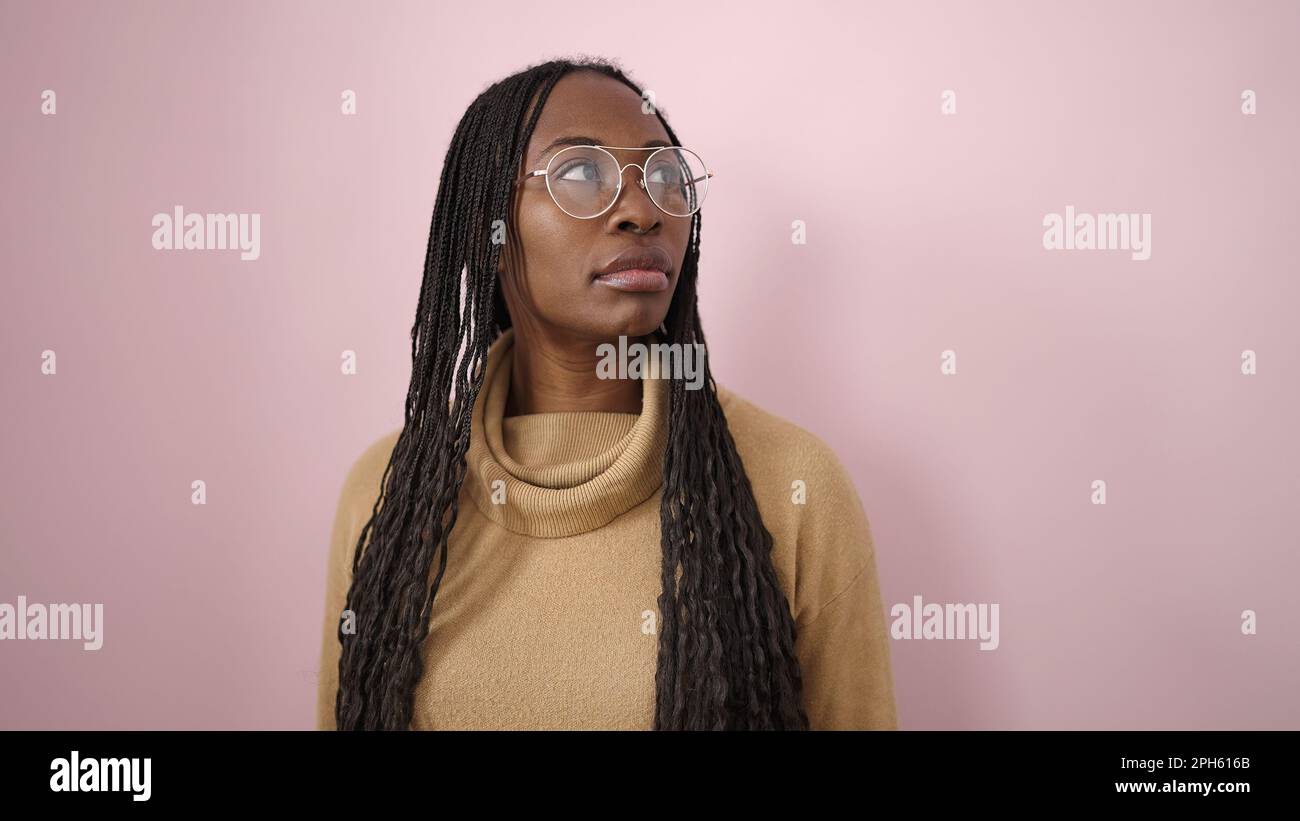 Woman wearing glasses braids hi-res stock photography and images - Alamy
