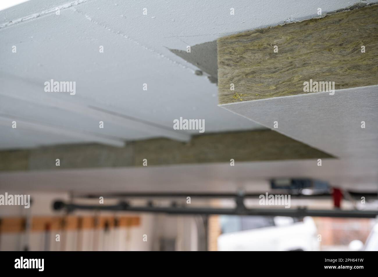 Insulation panels made of mineral wool, which were glued under a