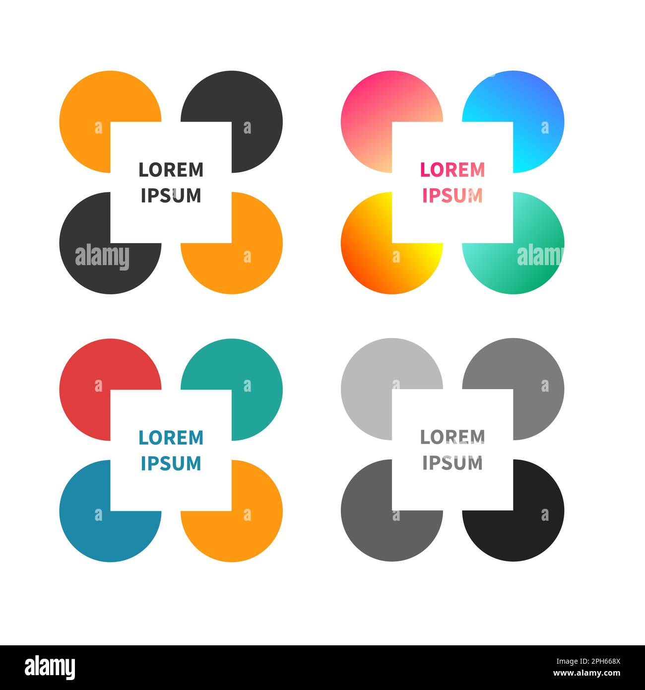 Set of abstract geometric frames. Sale banner, border with circle and square Stock Vector