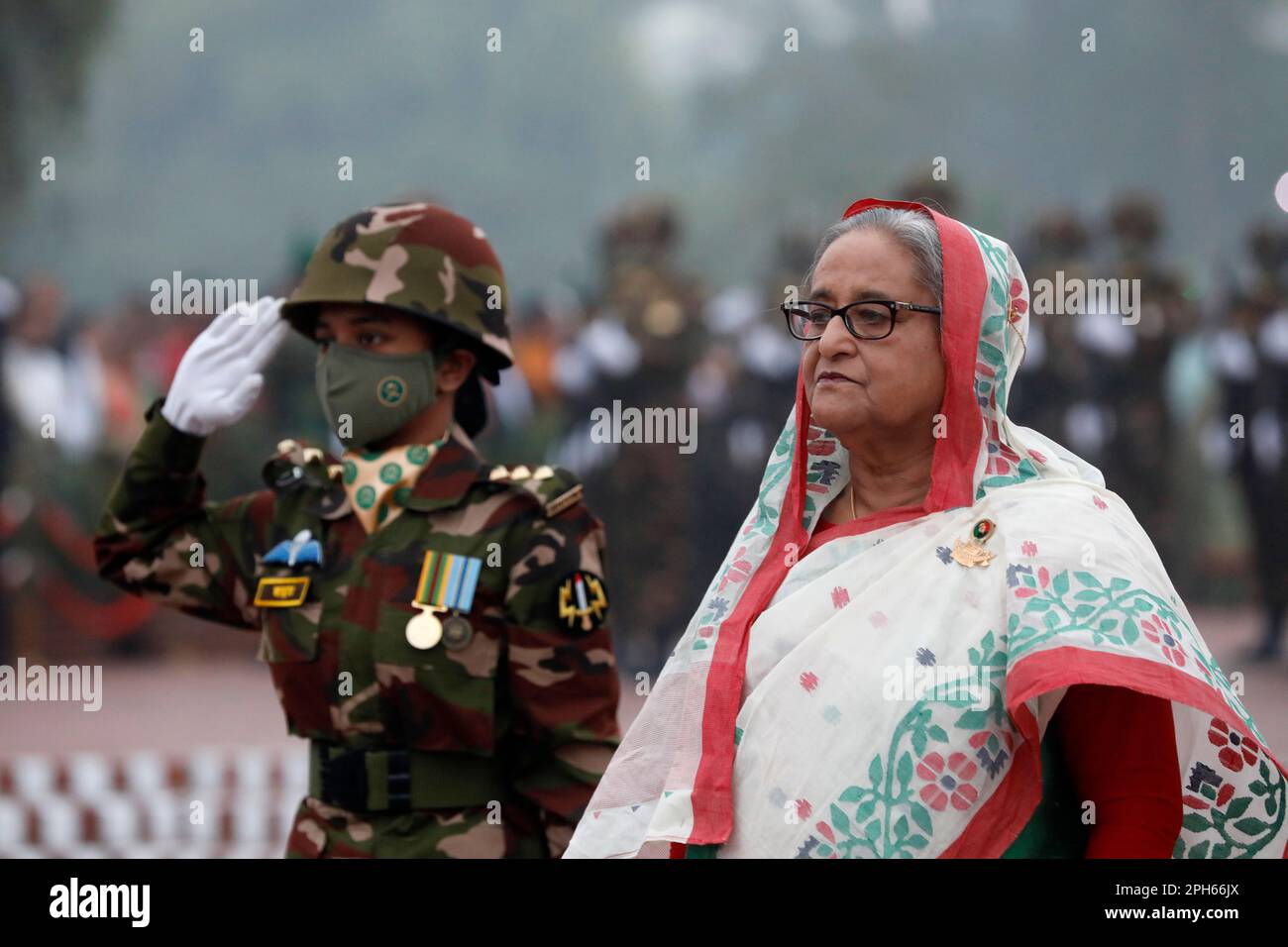 Dhaka, Bangladesh - March 26, 2023: President Abdul Hamid and Prime