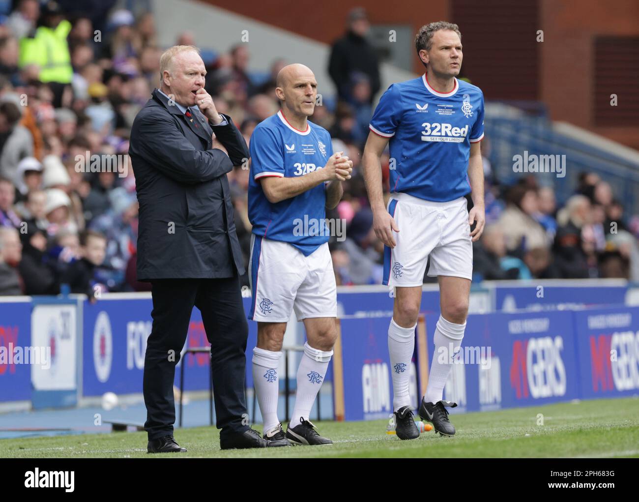 Rangers Legend Rex McLeish during the Legends match at the Ibrox Stadium, Glasgow. Picture date: Sunday March 26, 2023. Stock Photo