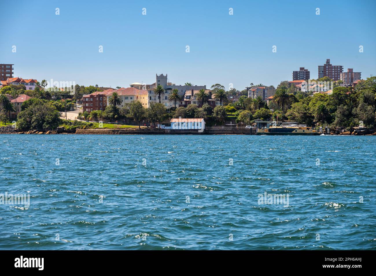 Cremorne Point Ferry Wharf on the Sydney Harbour North Shore, New South Wales, Australia. Stock Photo