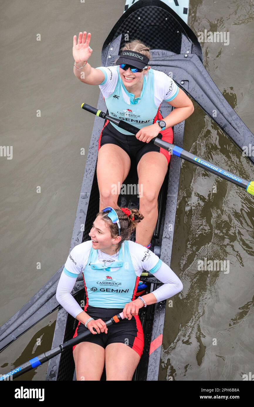 London, UK. 26th Mar, 2023. The Women's Race Cambridge win. The
