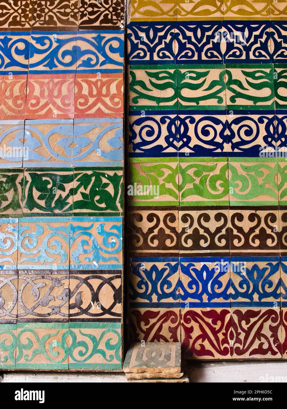 Tiles, Poterie, Societe Fakhkari, Fes Stock Photo
