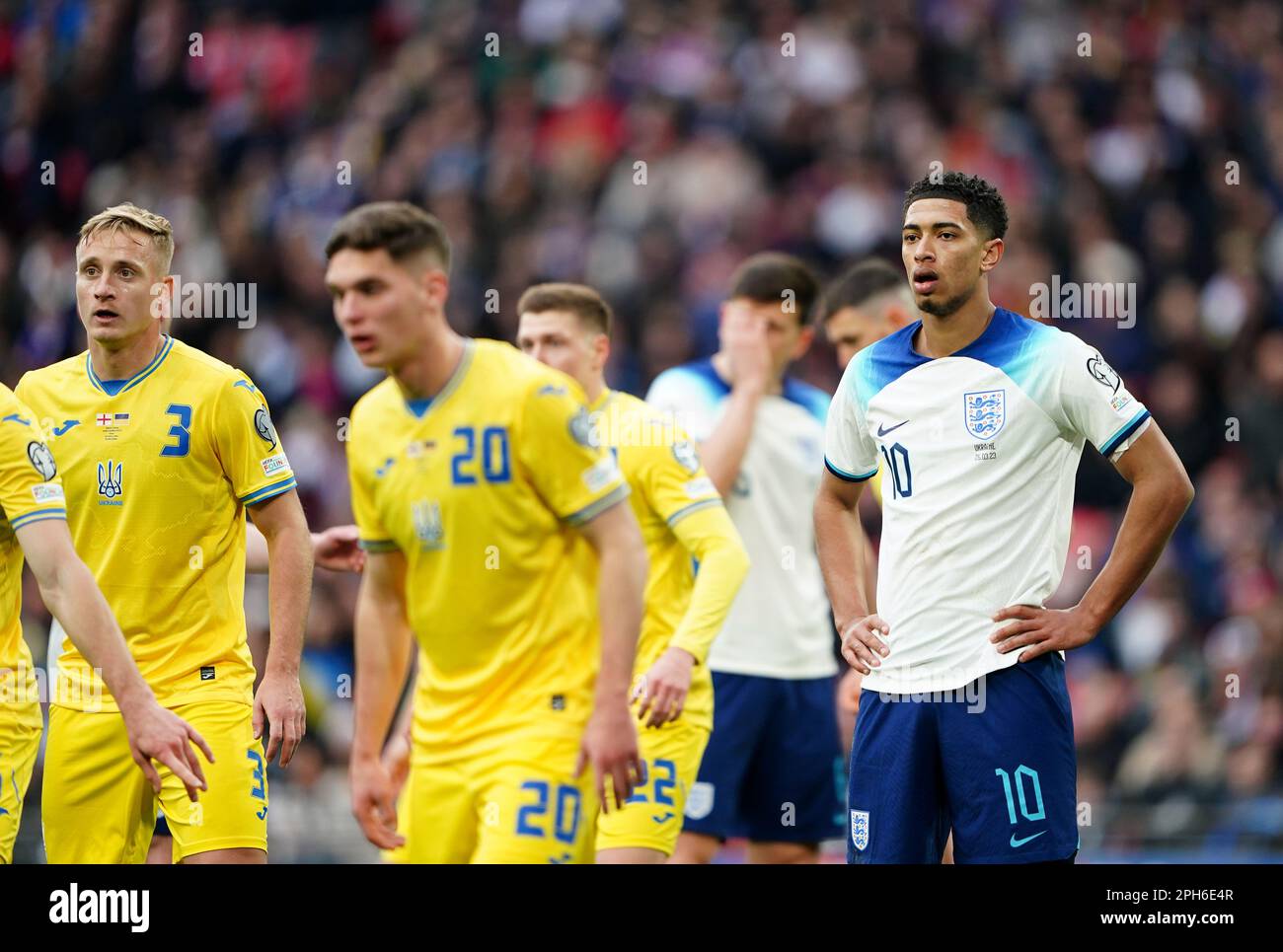 England's Jude Bellingham (right) reacts during the UEFA Euro 2024