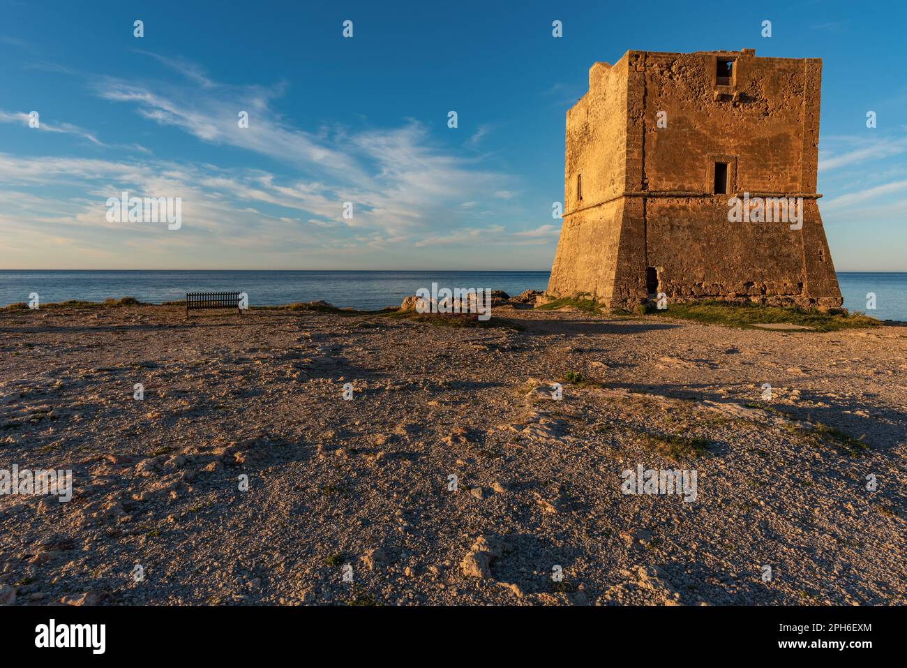The Saracen tower of Pozzillo, Sicily Stock Photo