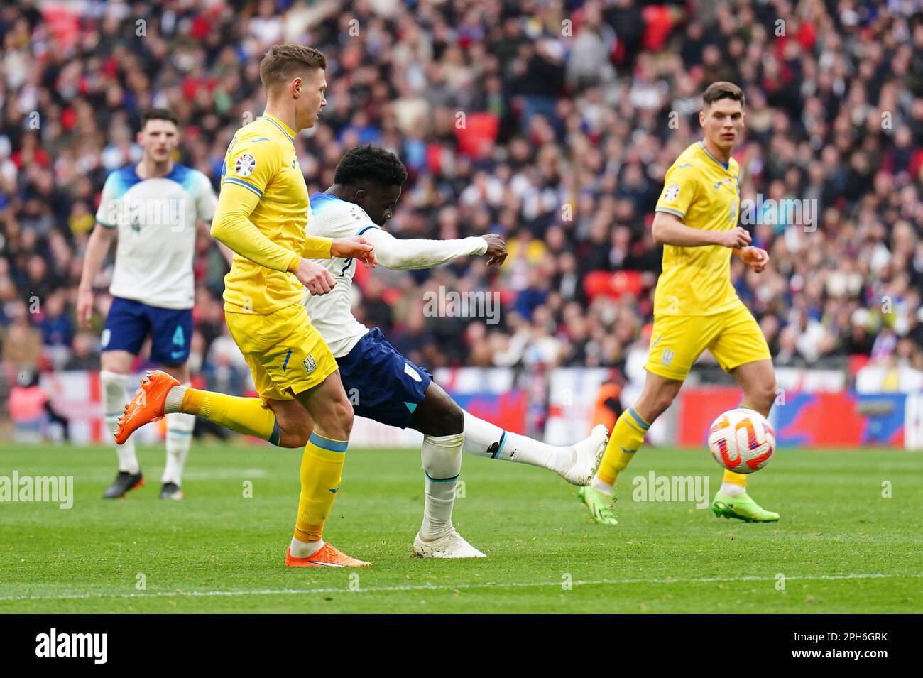 England's Bukayo Saka Scores Their Side's Second Goal Of The Game ...