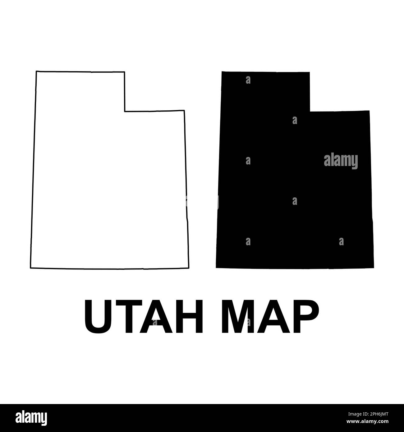 Set of Utah map shape, united states of america. Flat concept icon