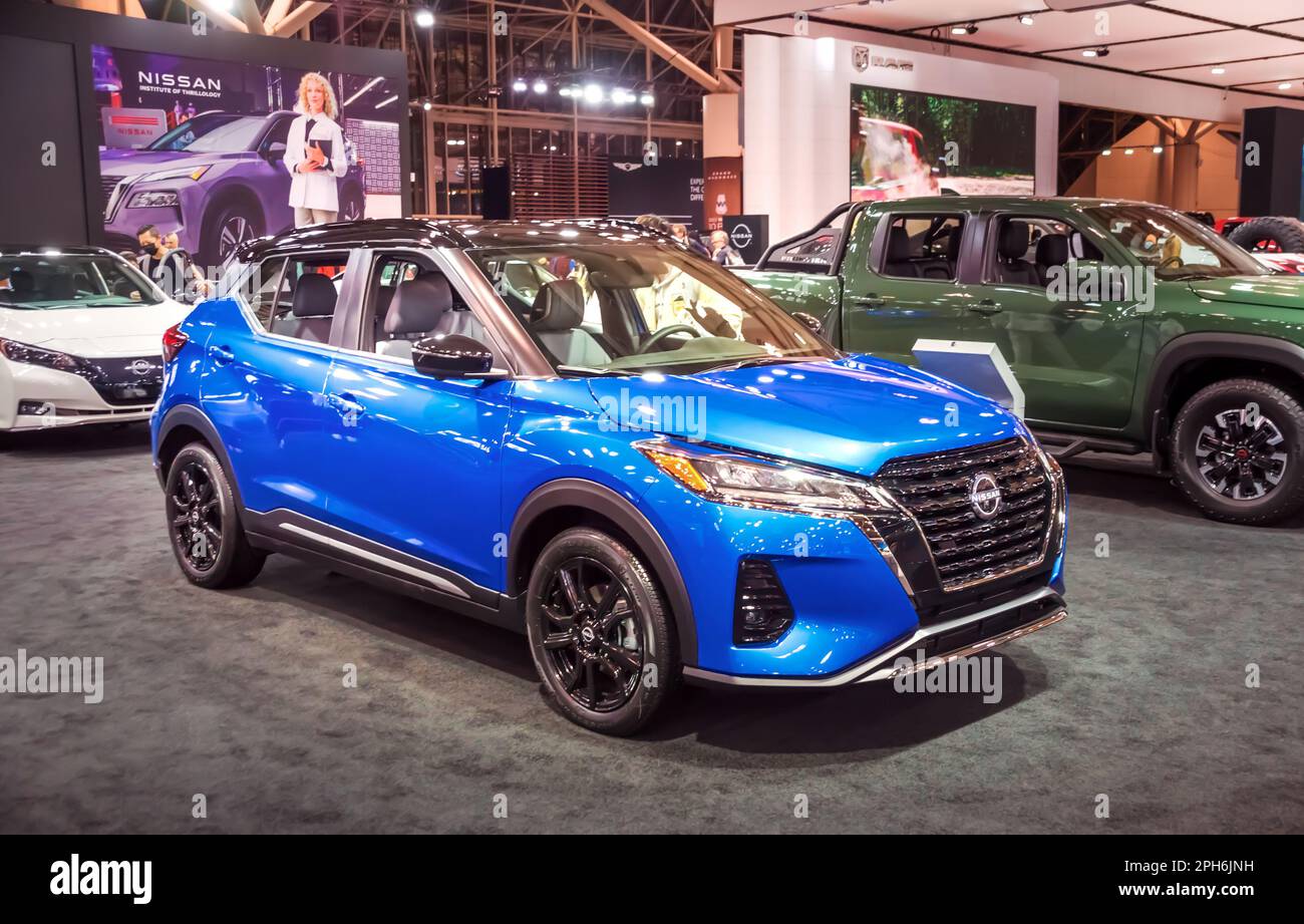 Toronto, Canada 02 25 2023 Blue 2023 Nissan Kicks P15