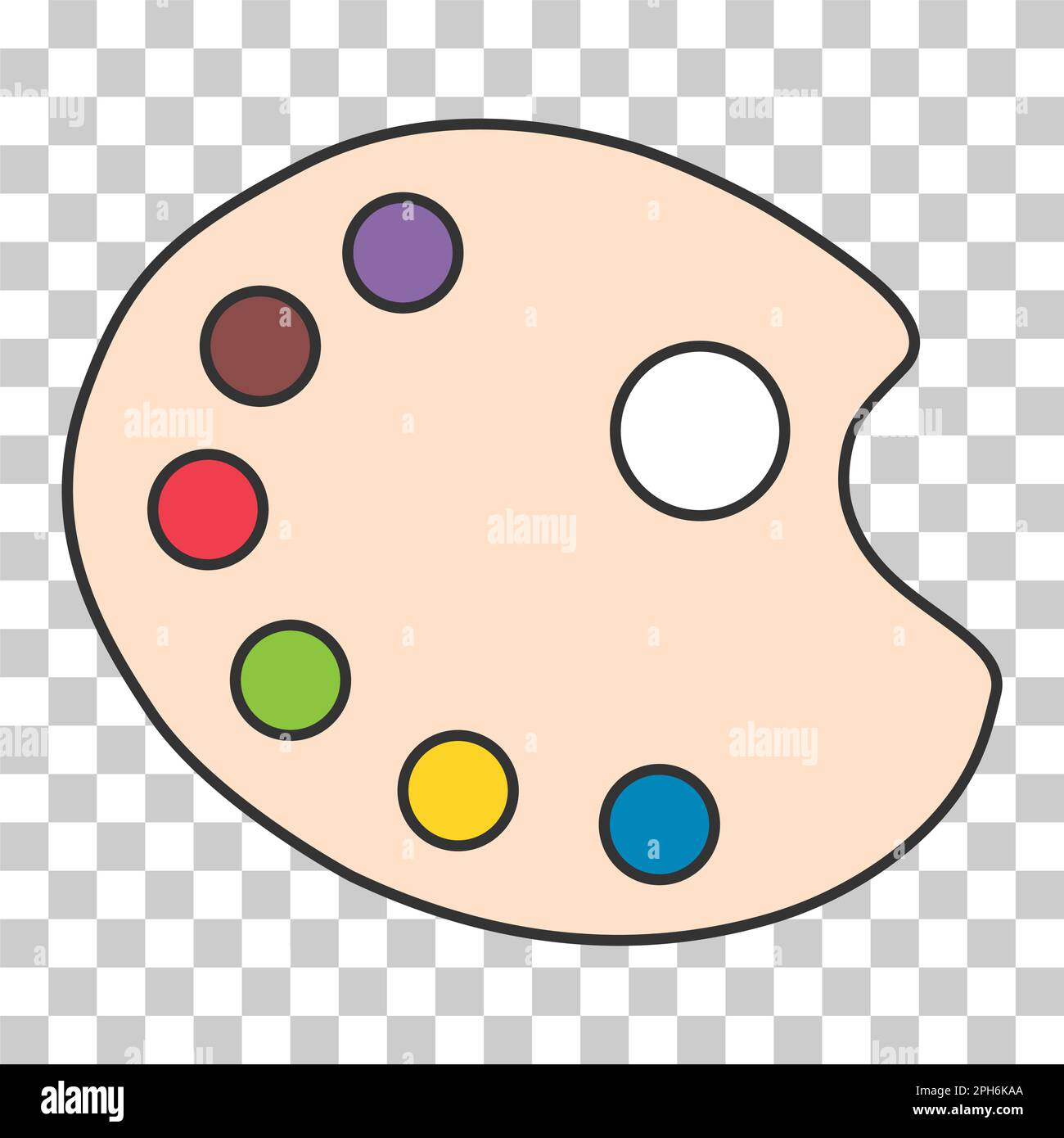 Flat art tool palette with paints color, artist web design graphic ...