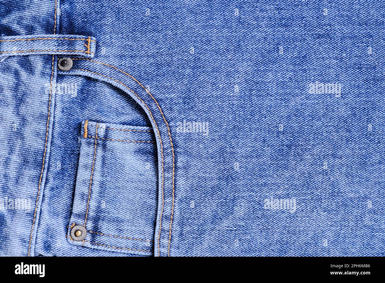 Background denim pants with pocket, jeans texture Stock Photo