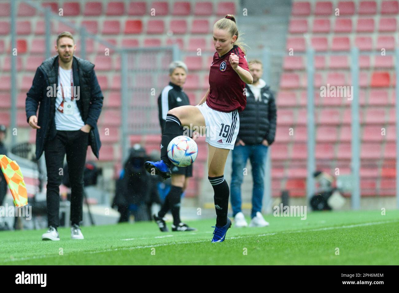 Franny Cerna (11 Slavia Prague) and Klara Duchackova (19 Sparta Prague)  during the I. liga Zeny match between Sparta Prague and Slavia Prague at  Letna Stadium, Czech Republic. (Sven Beyrich/SPP) Credit: SPP