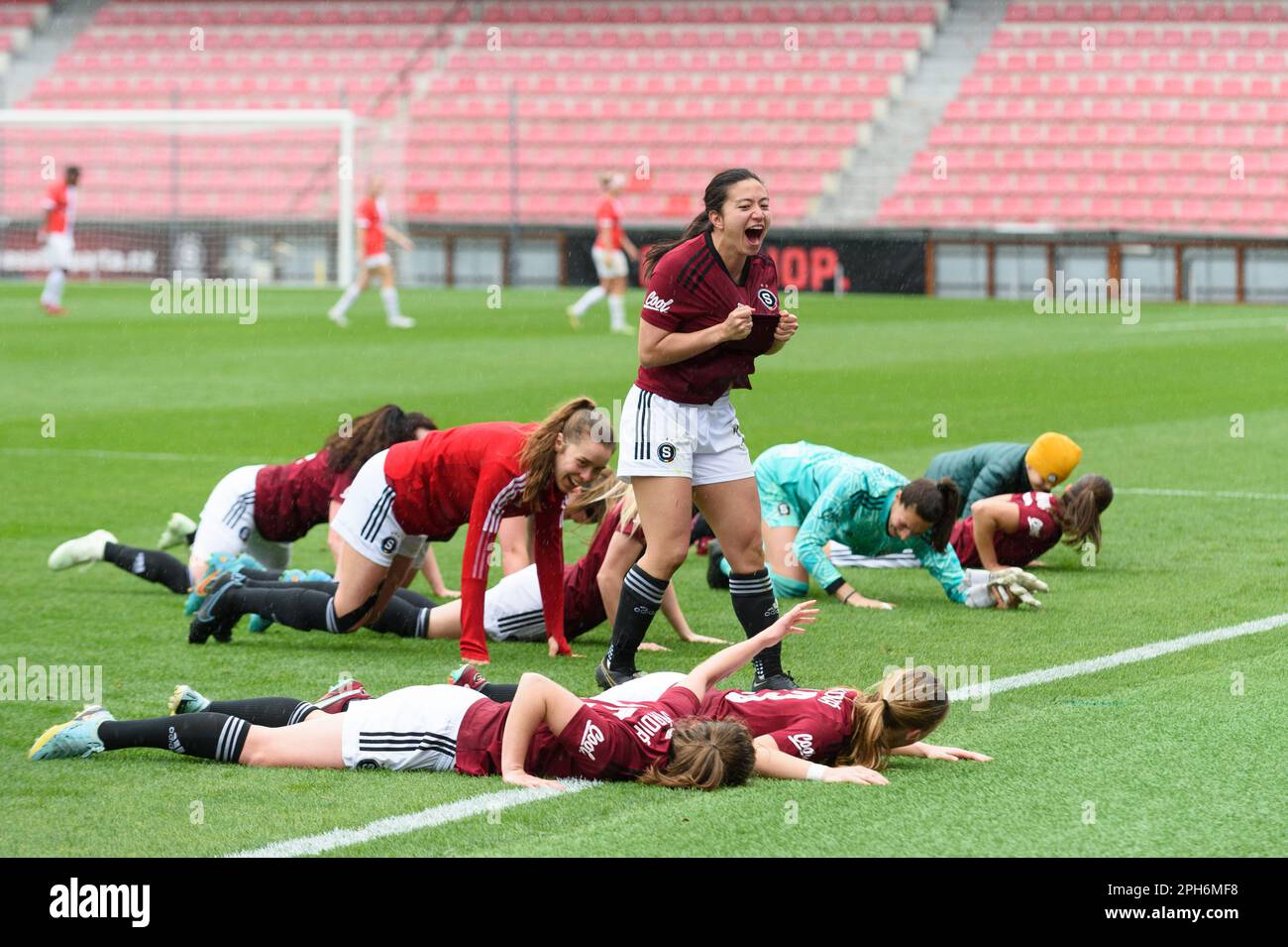 Franny Cerna (11 Slavia Prague) and Klara Duchackova (19 Sparta Prague)  during the I. liga Zeny match between Sparta Prague and Slavia Prague at  Letna Stadium, Czech Republic. (Sven Beyrich/SPP) Credit: SPP