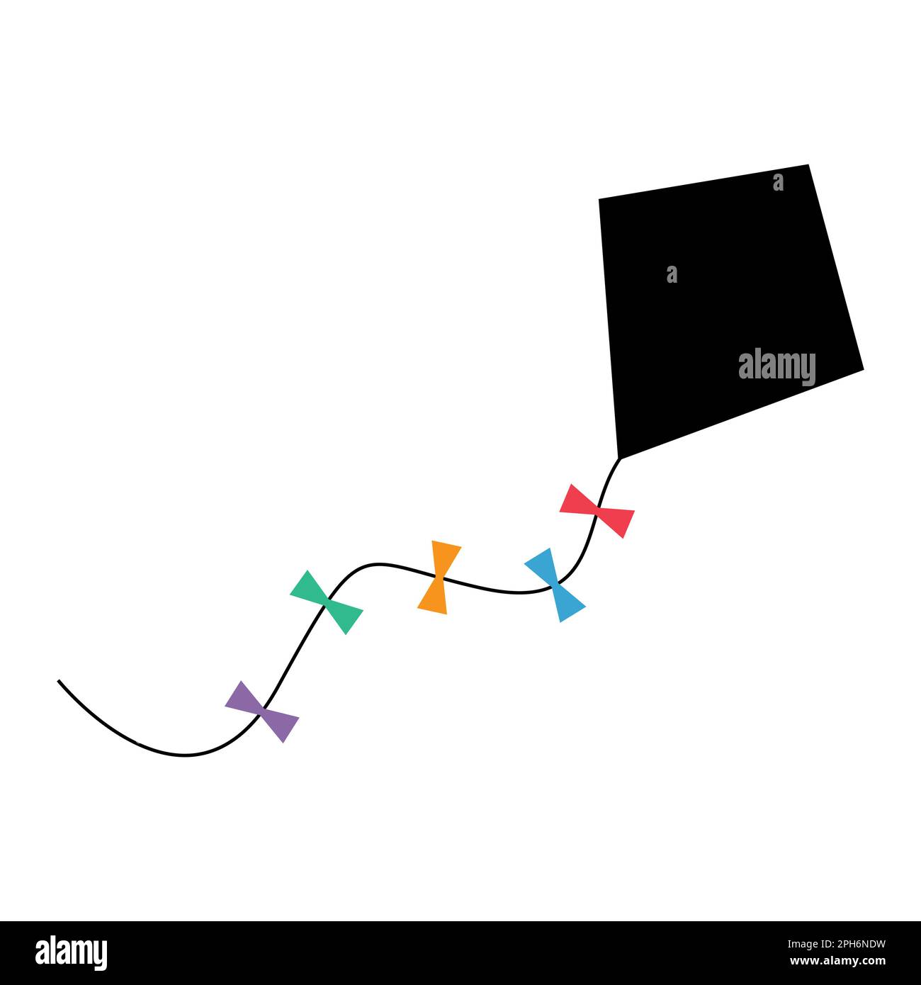 Fly kite icon, hobby outdoor activity symbol, wind air game vector ...