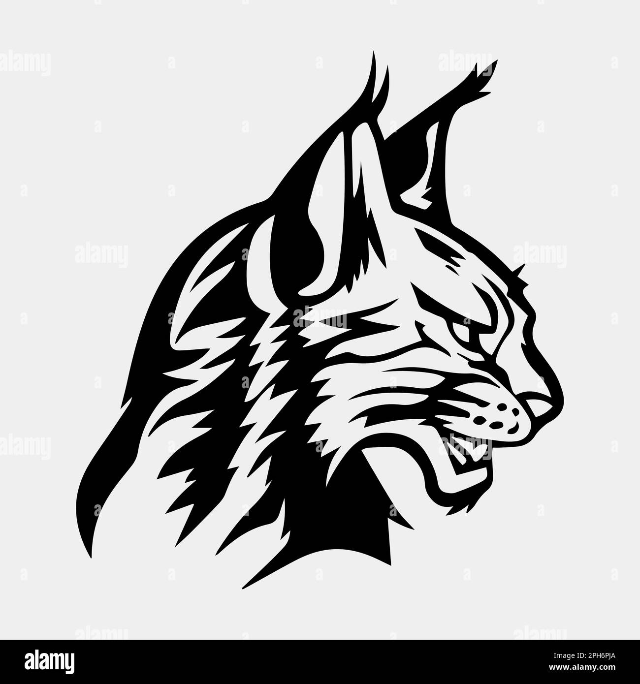 Wild Lynx Head vector logo design Stock Vector