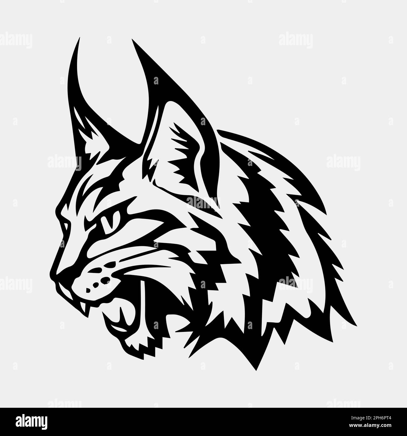 Wild Lynx Head vector logo design Stock Vector