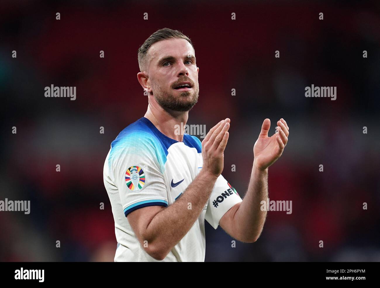 England's Jordan Henderson applauds the fans following the UEFA Euro