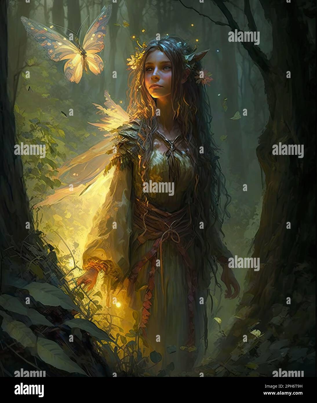 The Forest Fairy of Spring Stock Photo