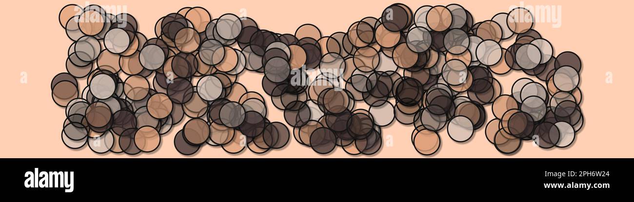 Circle shadows generative art background art illustration Stock Vector