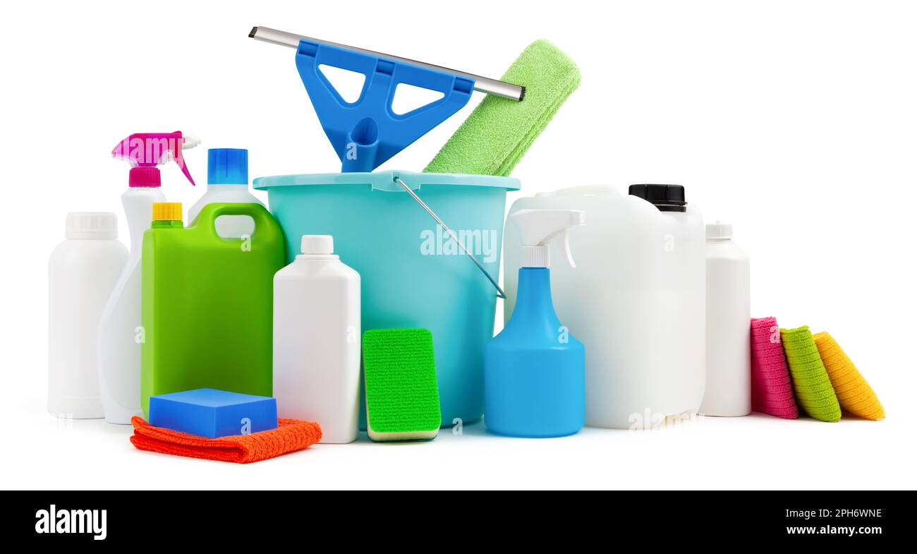https://c8.alamy.com/comp/2PH6WNE/housekeeping-products-cleaning-and-disinfection-tools-kit-isolated-on-white-background-group-of-objects-with-bucket-window-squeegee-spray-bottles-2PH6WNE.jpg
