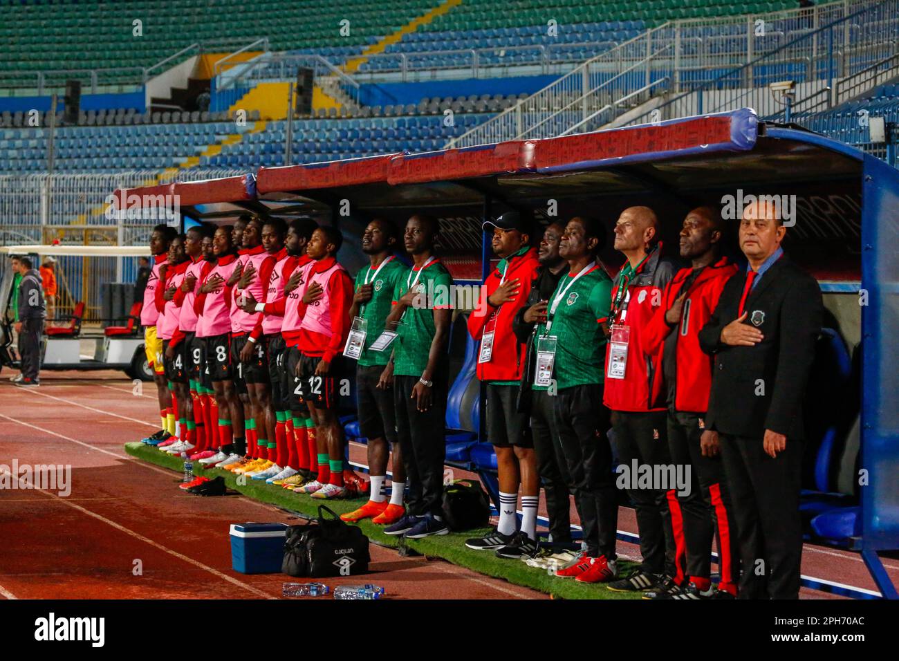 The 2023 Africa Cup of Nations qualifiers between Egypt and Malawi at Cairo International Stadium, Cairo, Egypt. Stock Photo